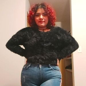 Fuzzy Cropped Sweater